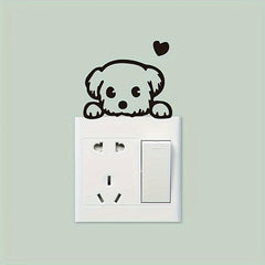 Cartoon Puppy Switch Sticker Home Decoration Wall Sticker