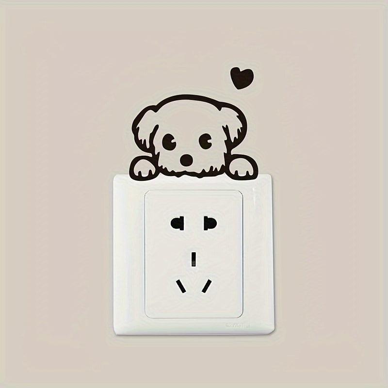 Cartoon Puppy Switch Sticker Home Decoration Wall Sticker