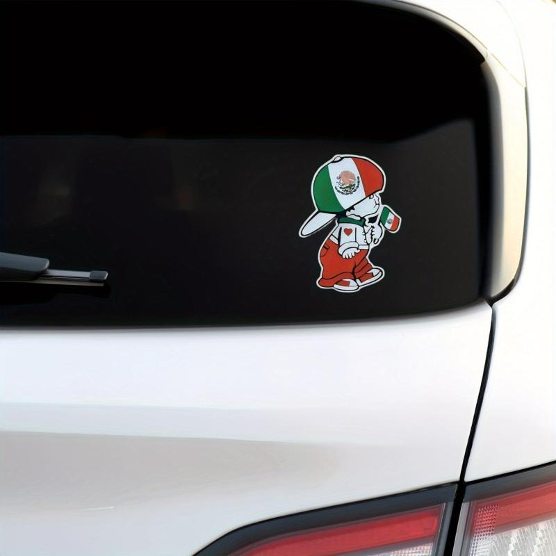 2pcs Mexican Flag Stickers Reflective Secure Sticker