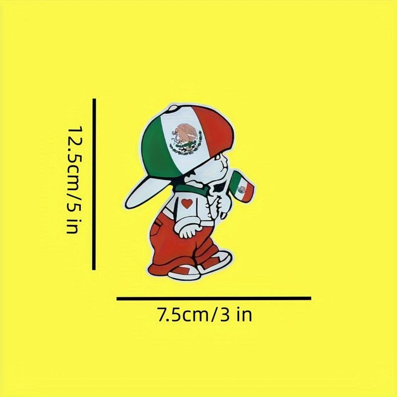 2pcs Mexican Flag Stickers Reflective Secure Sticker