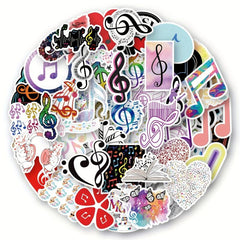 60pcs Music Note Stickers Waterproof Decoration for Kids Adults Girls Boys