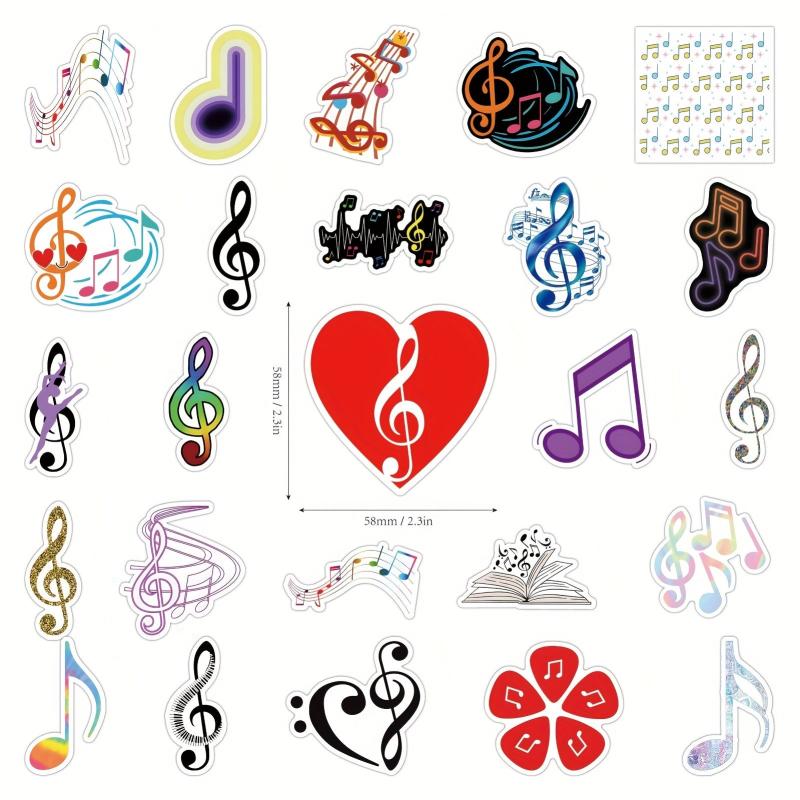 60pcs Music Note Stickers Waterproof Decoration for Kids Adults Girls Boys