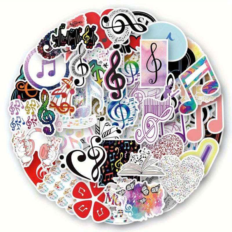60pcs Music Note Stickers Waterproof Decoration for Kids Adults Girls Boys