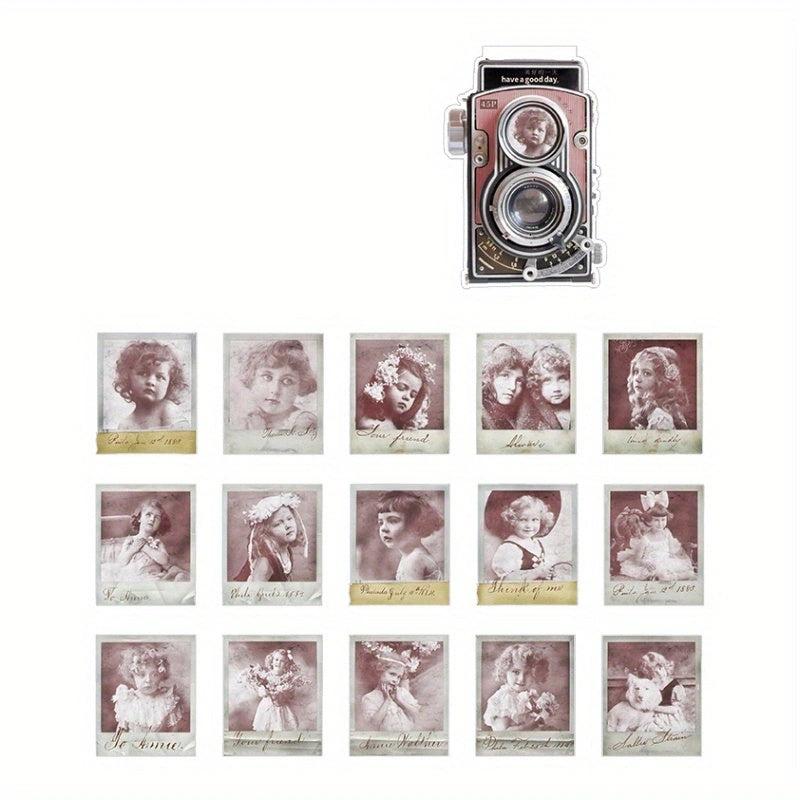 45pcs Vintage Photo Washi Stickers - Unlock Your Photo Studio Story
