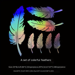 Creative Feather Leaf Car Sticker Glitter Shimmery Self-adhesive