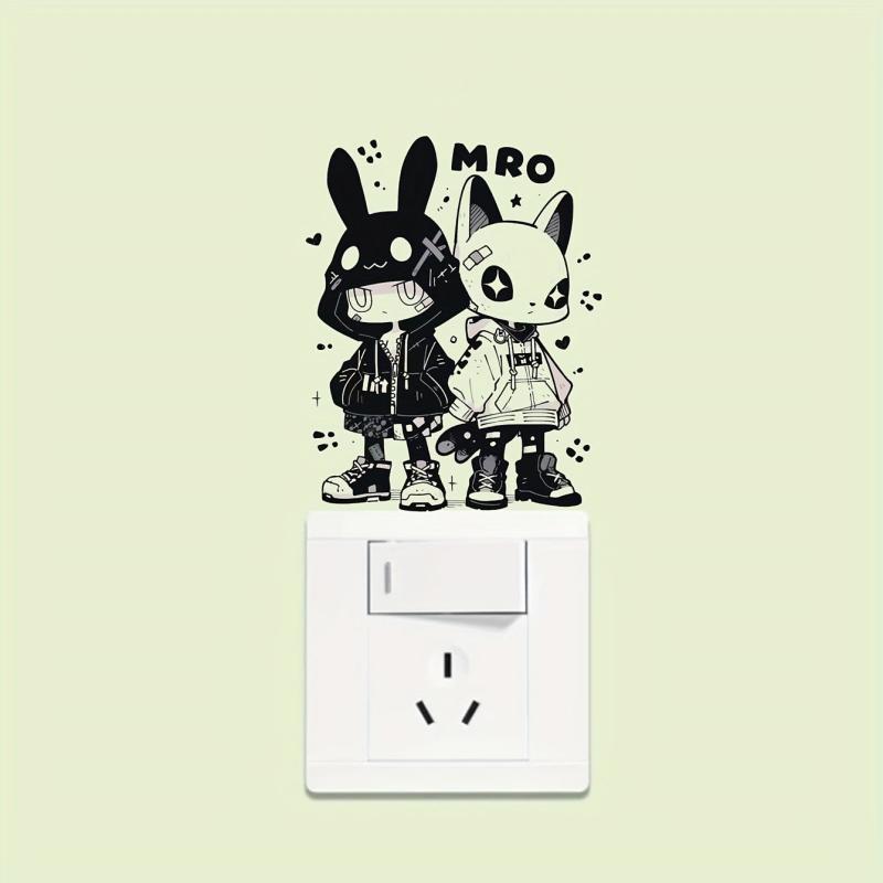 1pc Cartoon Animal Switch Sticker Decorative Wall Sticker