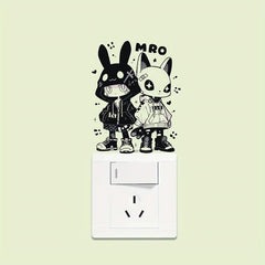1pc Cartoon Animal Switch Sticker Decorative Wall Sticker