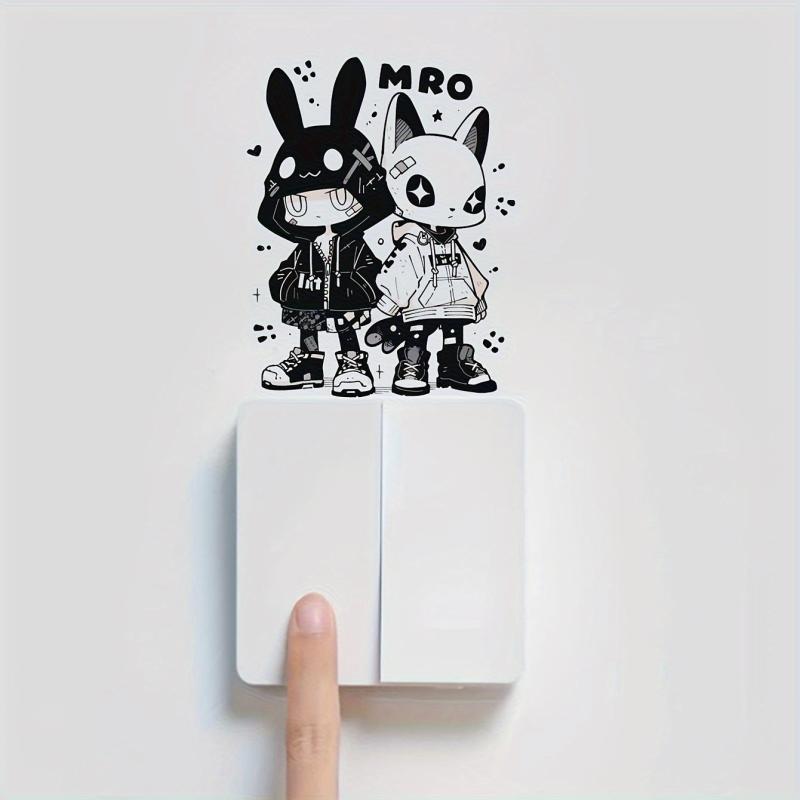 1pc Cartoon Animal Switch Sticker Decorative Wall Sticker