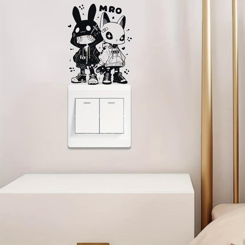 1pc Cartoon Animal Switch Sticker Decorative Wall Sticker