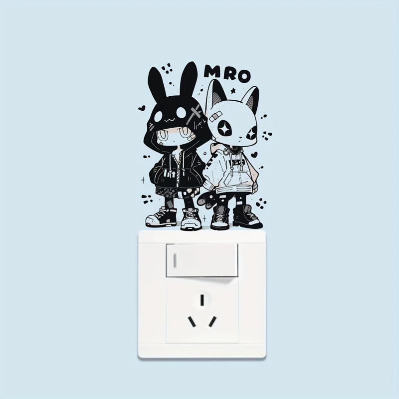 1pc Cartoon Animal Switch Sticker Decorative Wall Sticker