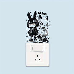 1pc Cartoon Animal Switch Sticker Decorative Wall Sticker