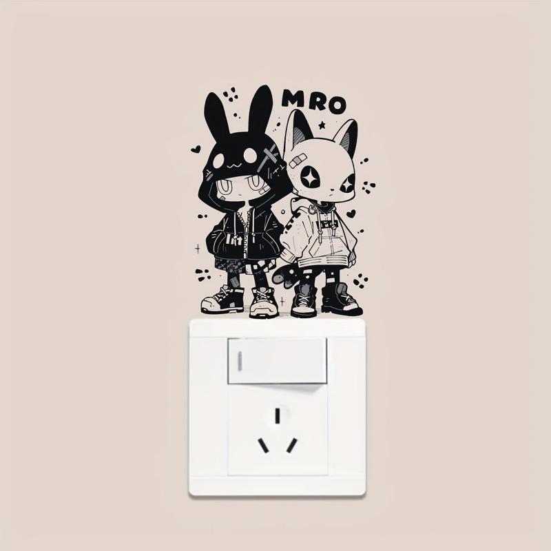 1pc Cartoon Animal Switch Sticker Decorative Wall Sticker