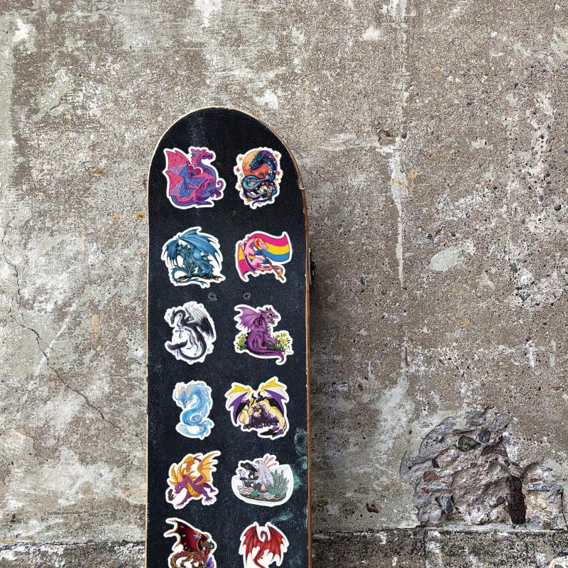 61pcs Dragon Stickers Pack Waterproof For Water Bottle Skateboard Laptop