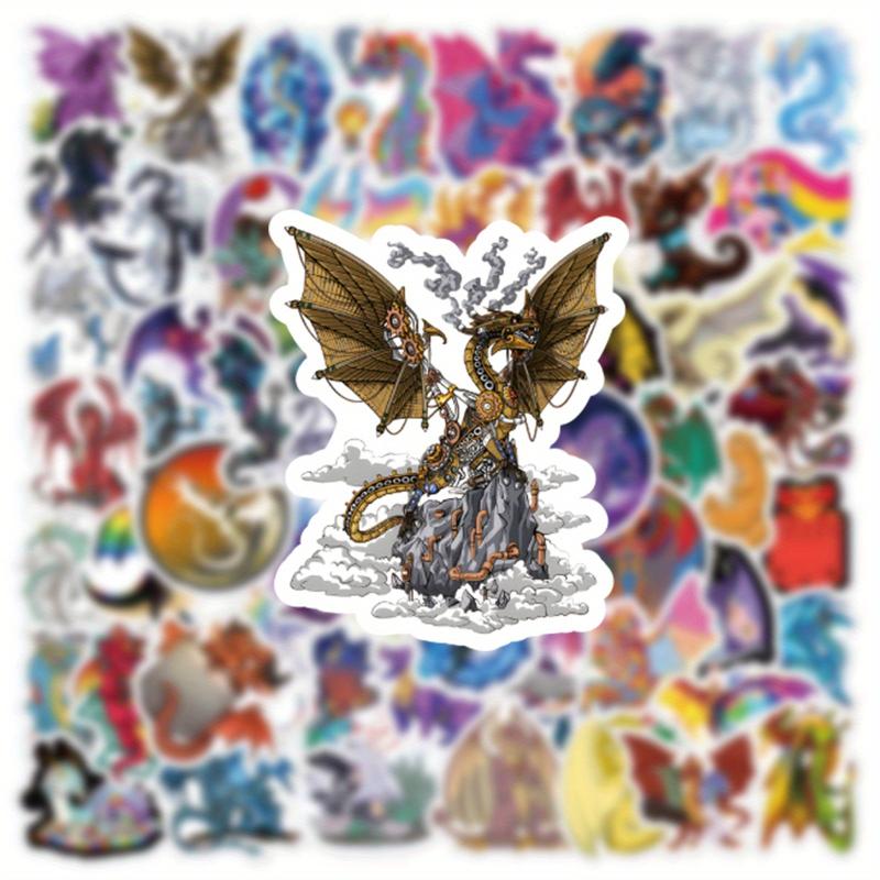 61pcs Dragon Stickers Pack Waterproof For Water Bottle Skateboard Laptop