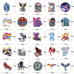 61pcs Dragon Stickers Pack Waterproof For Water Bottle Skateboard Laptop