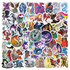 61pcs Dragon Stickers Pack Waterproof For Water Bottle Skateboard Laptop