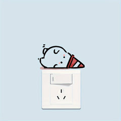 1pc Switch Sticker Lazy Person Decoration Wall Sticker