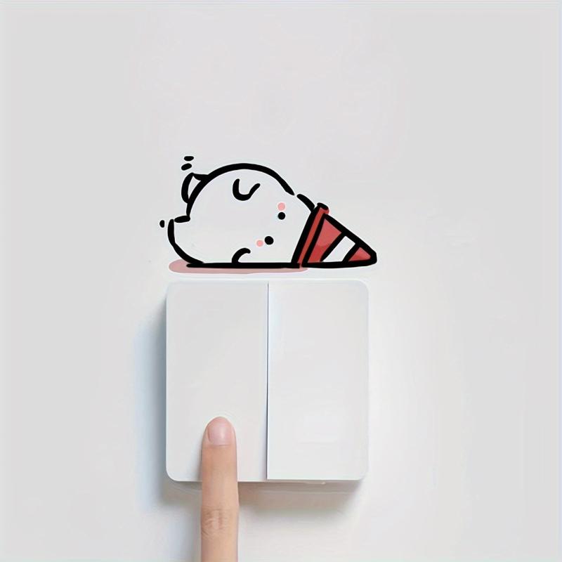 1pc Switch Sticker Lazy Person Decoration Wall Sticker