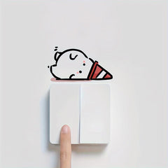1pc Switch Sticker Lazy Person Decoration Wall Sticker