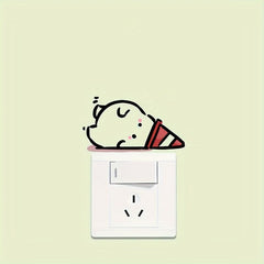 1pc Switch Sticker Lazy Person Decoration Wall Sticker