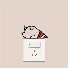 1pc Switch Sticker Lazy Person Decoration Wall Sticker