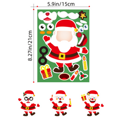 30 Christmas Stickers DIY Santa Snowman Puzzle Cartoon Holiday Decoration