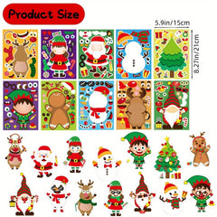 30 Christmas Stickers DIY Santa Snowman Puzzle Cartoon Holiday Decoration