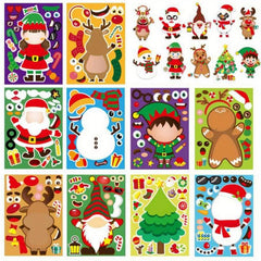 30 Christmas Stickers DIY Santa Snowman Puzzle Cartoon Holiday Decoration