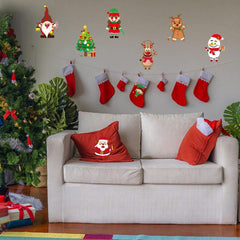 30 Christmas Stickers DIY Santa Snowman Puzzle Cartoon Holiday Decoration