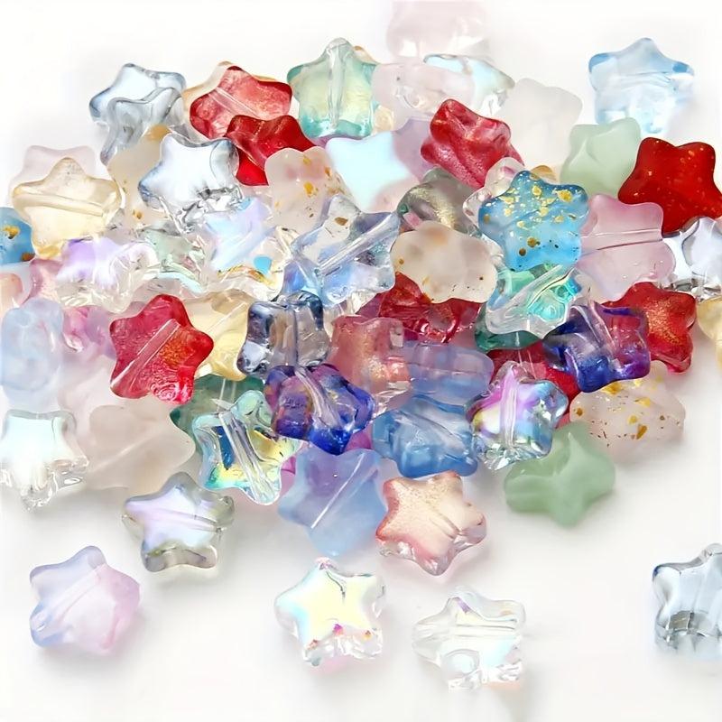 25pcs Antique Glass Pentagram Beads for DIY Jewelry Making