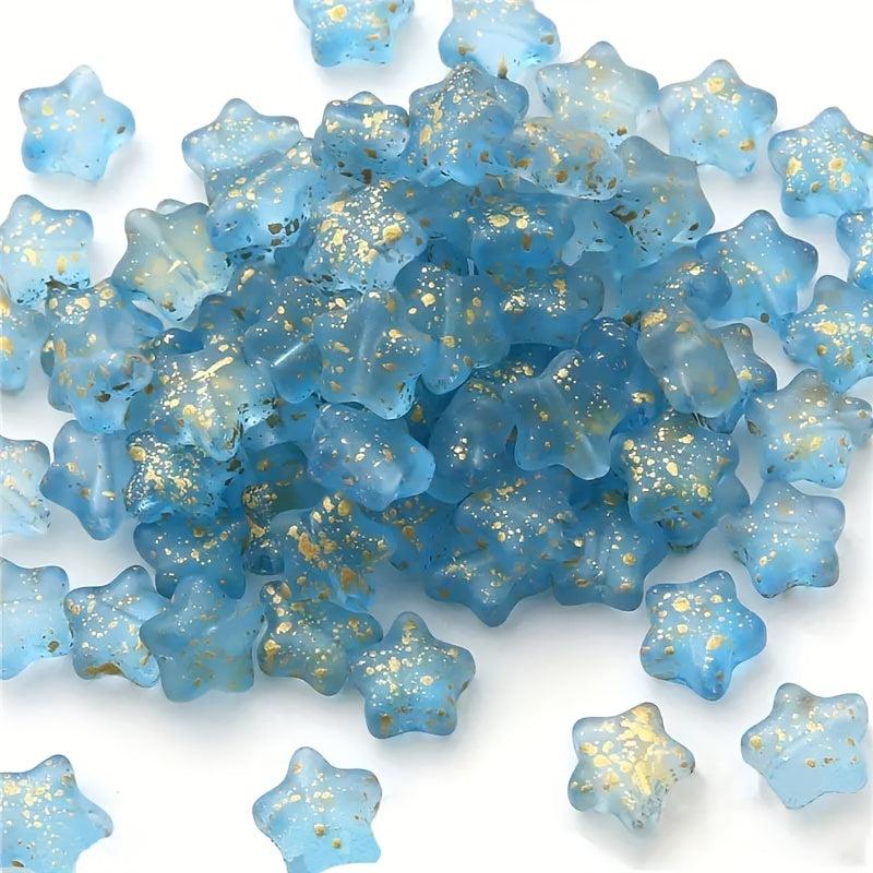 25pcs Antique Glass Pentagram Beads for DIY Jewelry Making