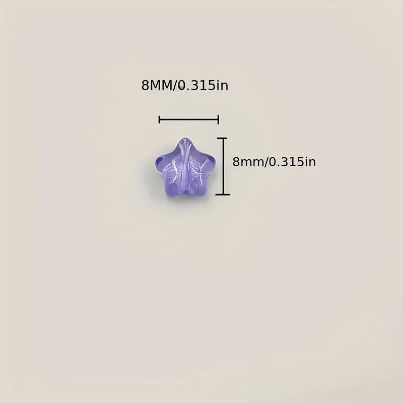 25pcs Antique Glass Pentagram Beads for DIY Jewelry Making
