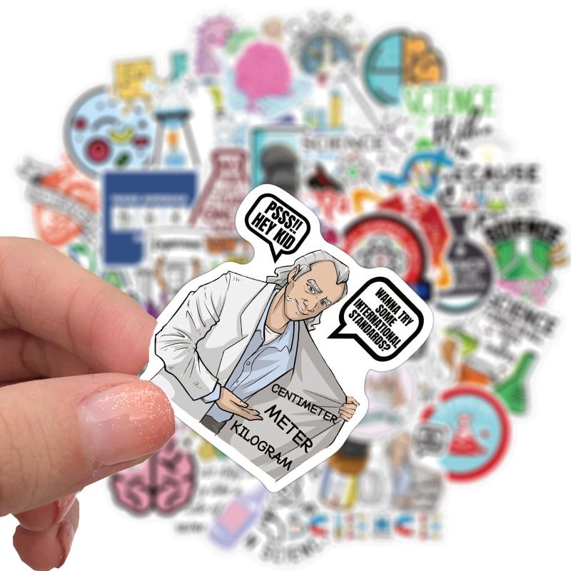 50pcs Cartoon Physical & Chemical Stickers DIY Skateboard Guitar Water Cup Decor