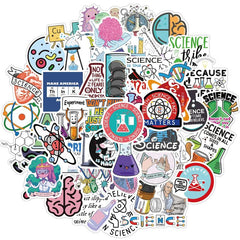 50pcs Cartoon Physical & Chemical Stickers DIY Skateboard Guitar Water Cup Decor