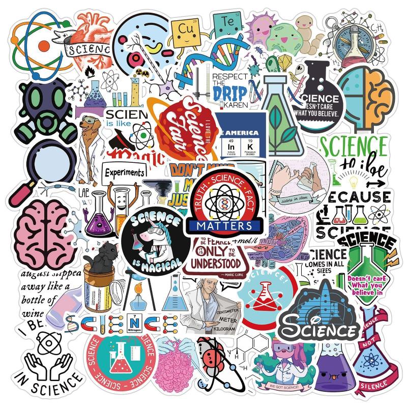 50pcs Cartoon Physical & Chemical Stickers DIY Skateboard Guitar Water Cup Decor