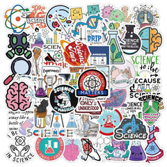 50pcs Cartoon Physical & Chemical Stickers DIY Skateboard Guitar Water Cup Decor