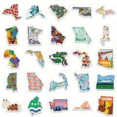 55pcs Colorful Continental Graffiti Stickers for Motorcycle Bag Guitar