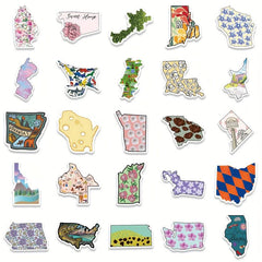55pcs Colorful Continental Graffiti Stickers for Motorcycle Bag Guitar