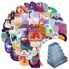 50pcs Healing Text Stickers for Decor Water Cup Luggage Guitar Fun