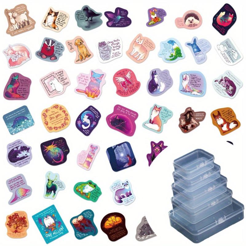 50pcs Healing Text Stickers for Decor Water Cup Luggage Guitar Fun