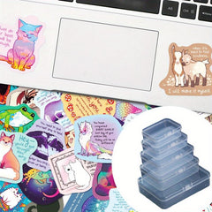 50pcs Healing Text Stickers for Decor Water Cup Luggage Guitar Fun