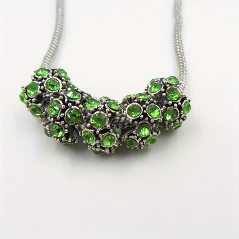 Charm Rhinestone Bangle for DIY Jewelry - Large Hole Alloy Bracelet