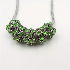 Charm Rhinestone Bangle for DIY Jewelry - Large Hole Alloy Bracelet