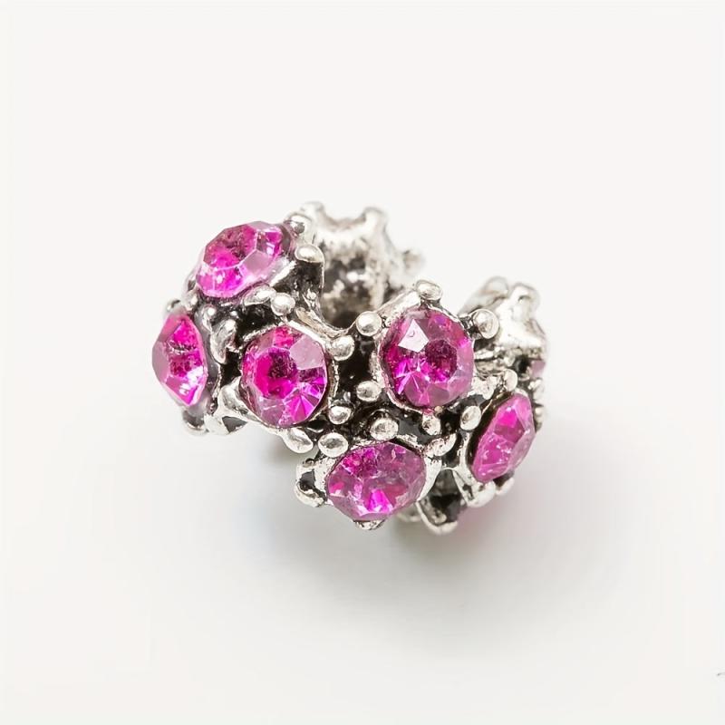 Charm Rhinestone Bangle for DIY Jewelry - Large Hole Alloy Bracelet