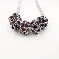 Charm Rhinestone Bangle for DIY Jewelry - Large Hole Alloy Bracelet