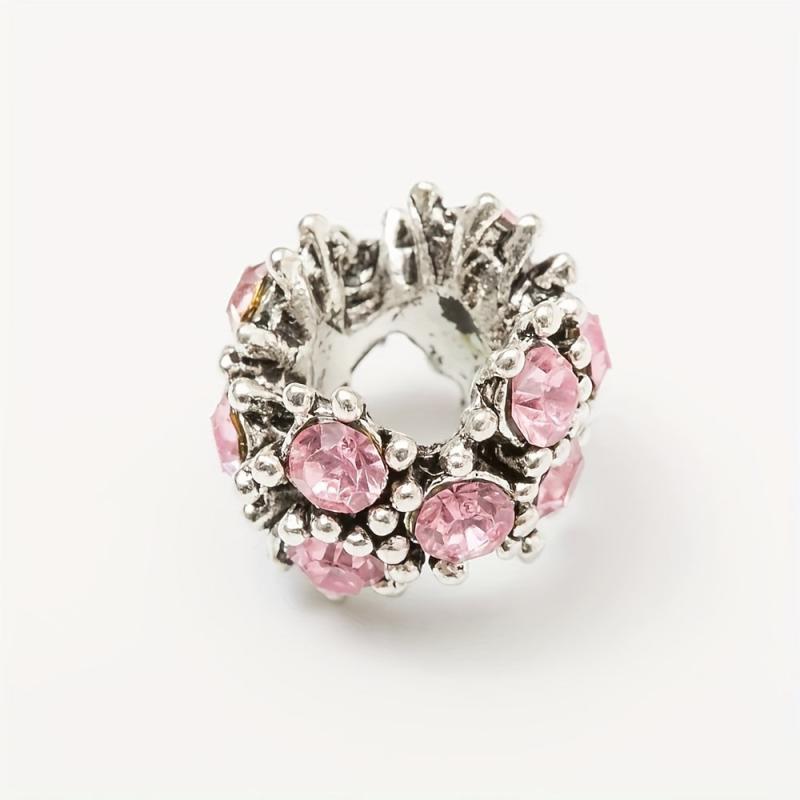 Charm Rhinestone Bangle for DIY Jewelry - Large Hole Alloy Bracelet