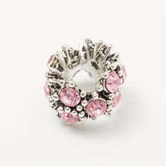 Charm Rhinestone Bangle for DIY Jewelry - Large Hole Alloy Bracelet