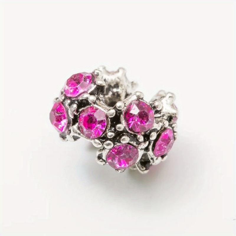 Charm Rhinestone Bangle for DIY Jewelry - Large Hole Alloy Bracelet
