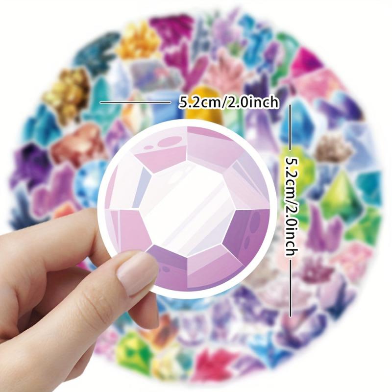 100pcs Colorful Artificial Diamonds Waterproof Stickers