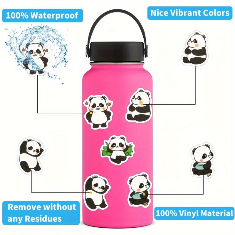 50pcs Cute Panda Vinyl Waterproof Stickers for Laptop Waterbottle Phone